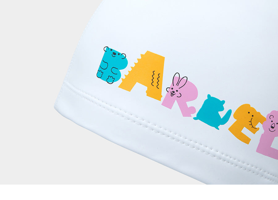 Barrel Kids Animals Silicone Coating Swim Cap-WHITE_image1
