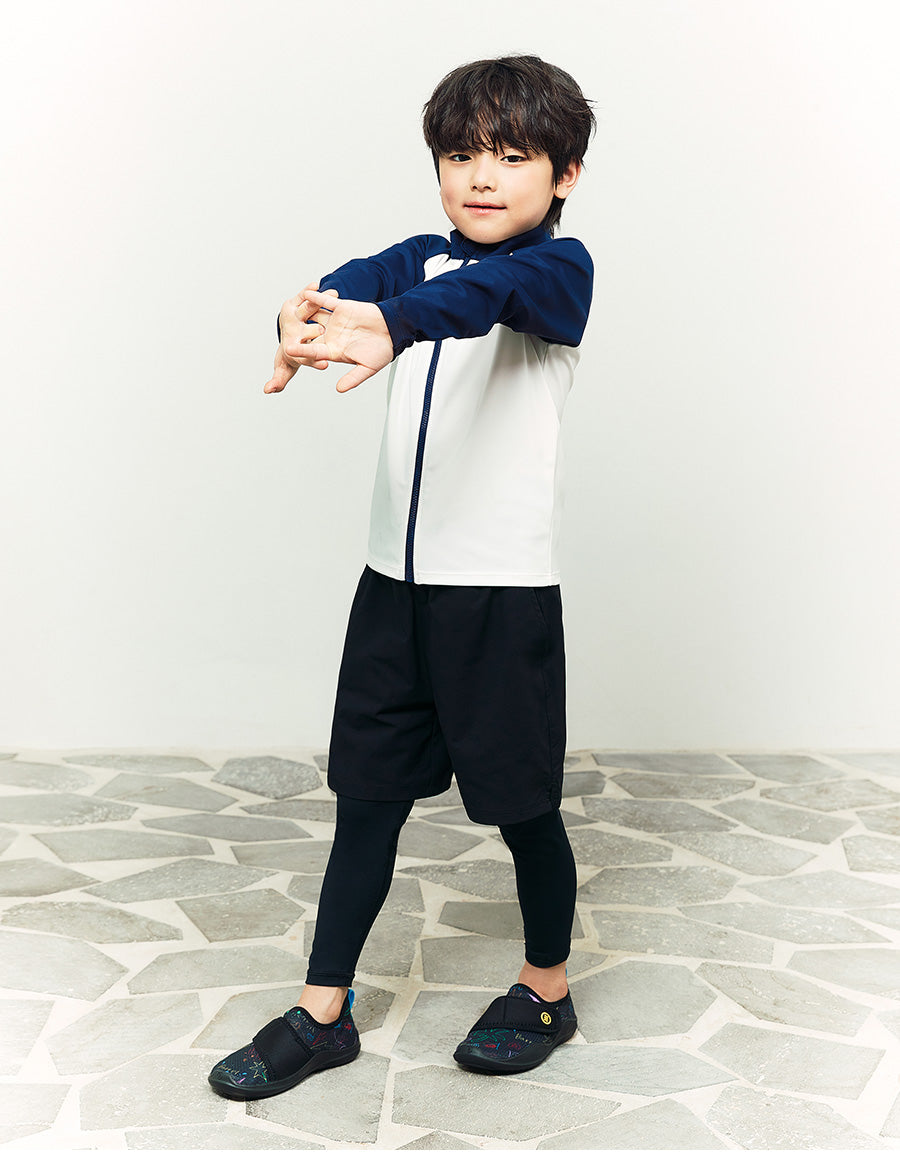 Barrel Kids Colorblock Zip-Up Rashguard-NAVY6