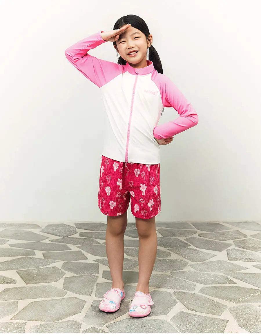 Barrel Kids Colorblock Zip-Up Rashguard-PINK5