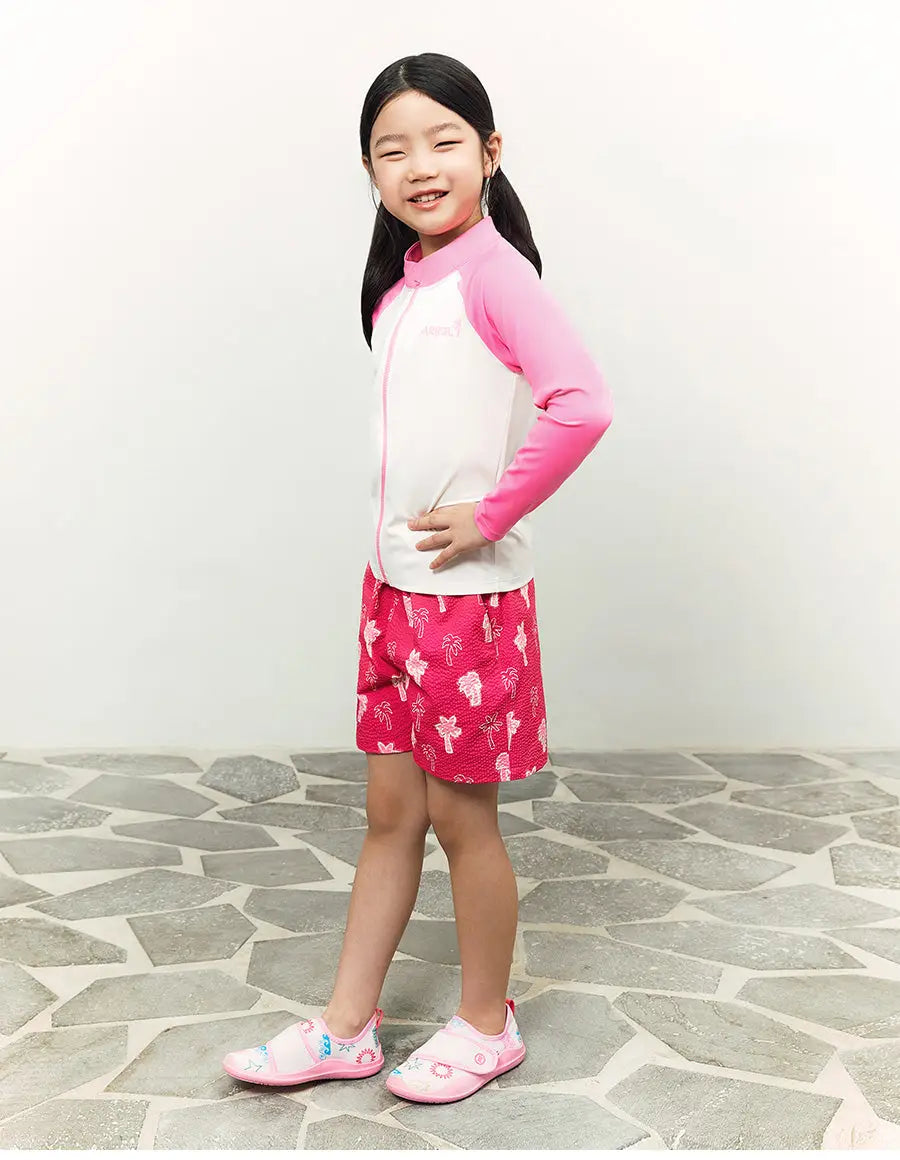 Barrel Kids Colorblock Zip-Up Rashguard-PINK6