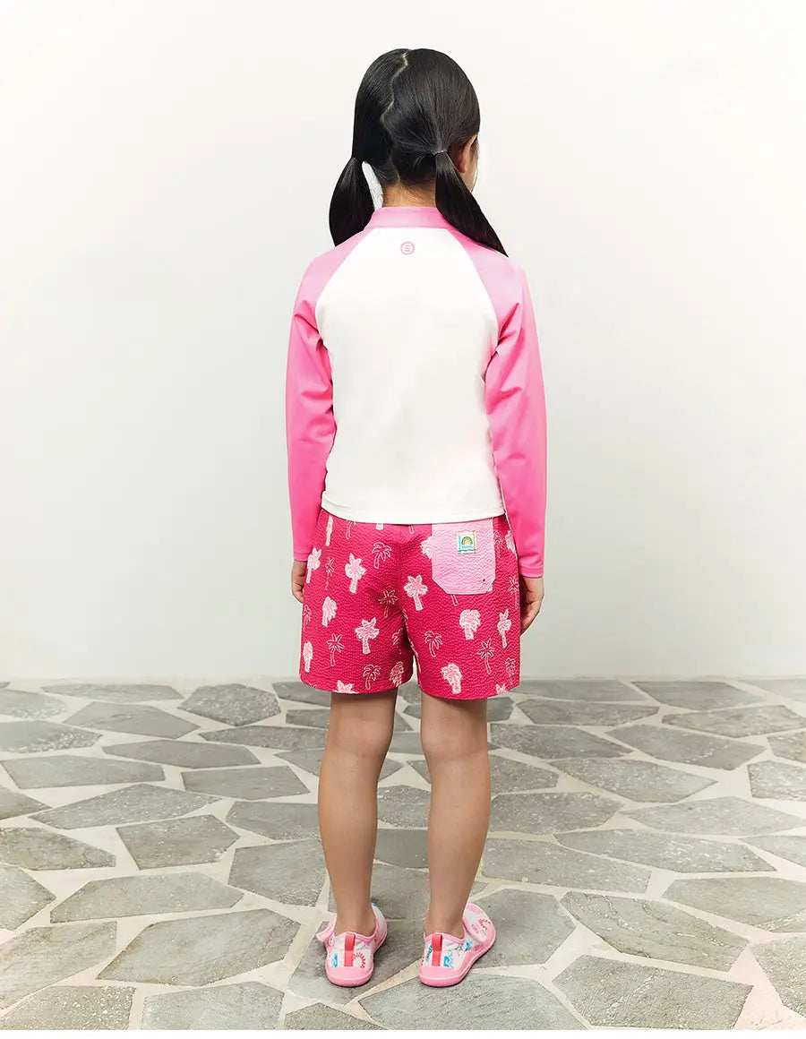 Barrel Kids Colorblock Zip-Up Rashguard-PINK7