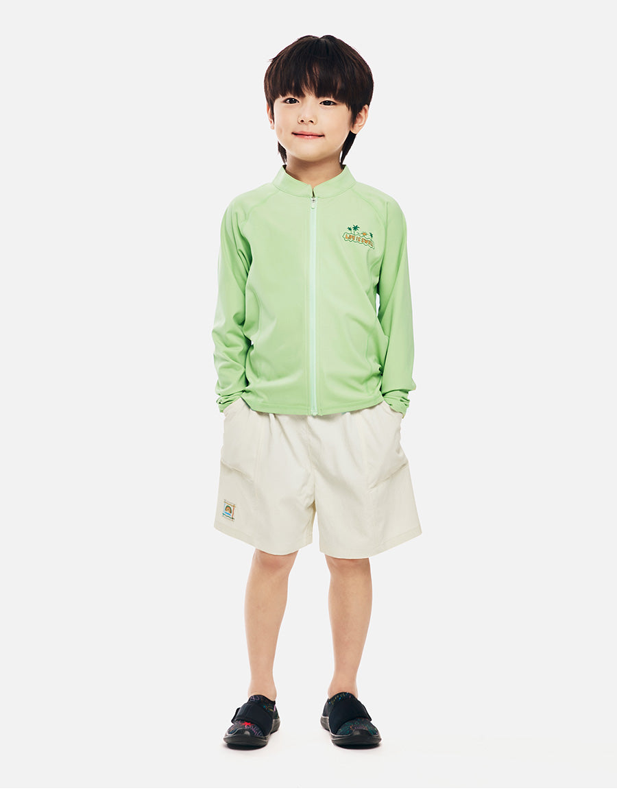 Barrel Kids Essential AW Zip-Up Rashguard-GREEN5