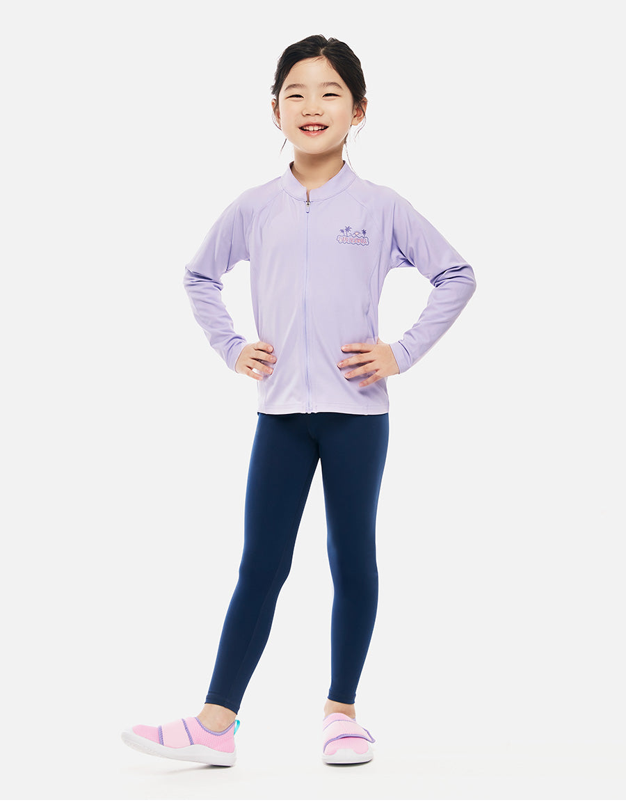 Barrel Kids Essential AW Zip-Up Rashguard-LAVENDAR3