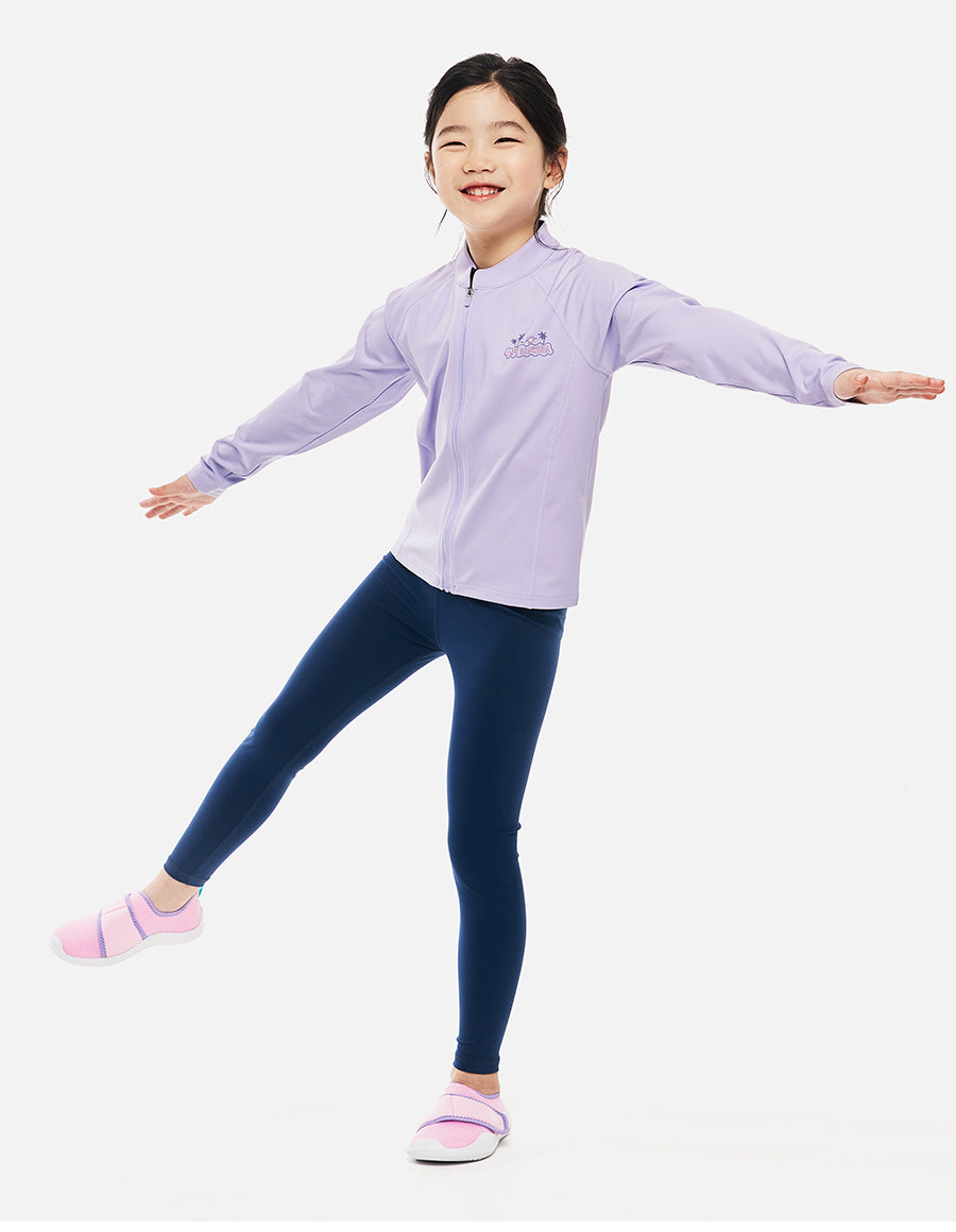 Barrel Kids Essential AW Zip-Up Rashguard-LAVENDAR4
