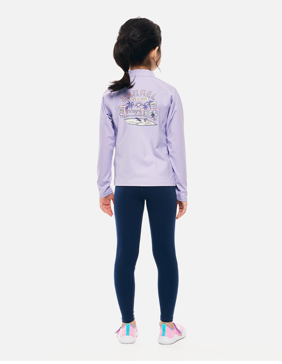 Barrel Kids Essential AW Zip-Up Rashguard-LAVENDAR5