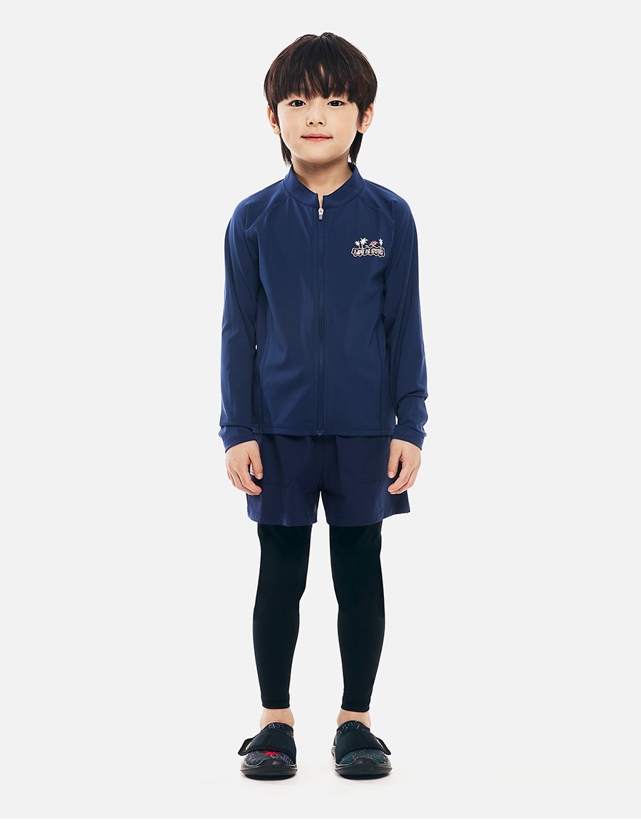 Barrel Kids Essential AW Zip-Up Rashguard-NAVY5