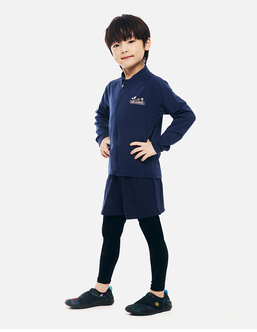 Barrel Kids Essential AW Zip-Up Rashguard-NAVY6