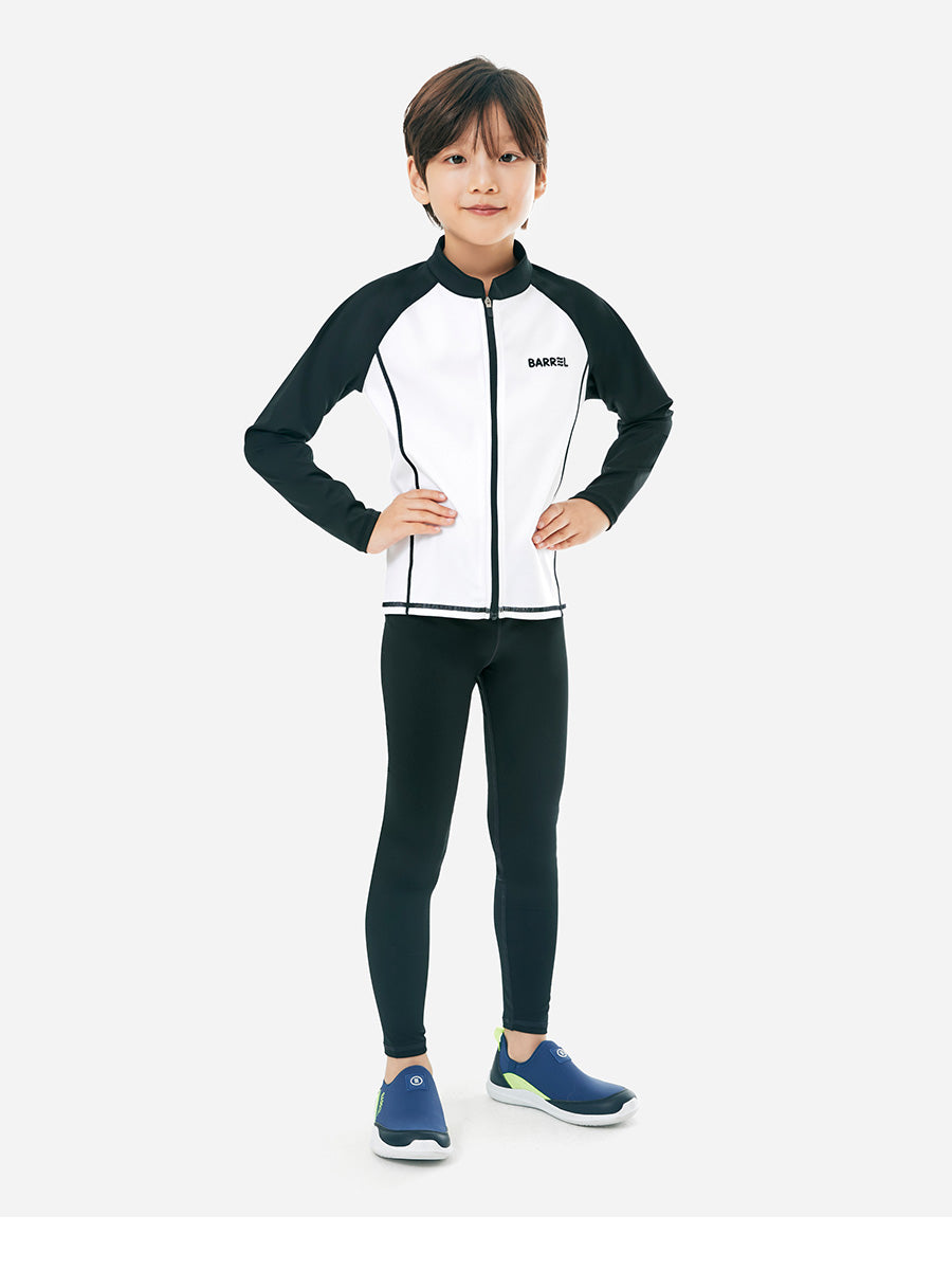 Barrel Kids Essential Zip Up RashGuard-WHITE_image1