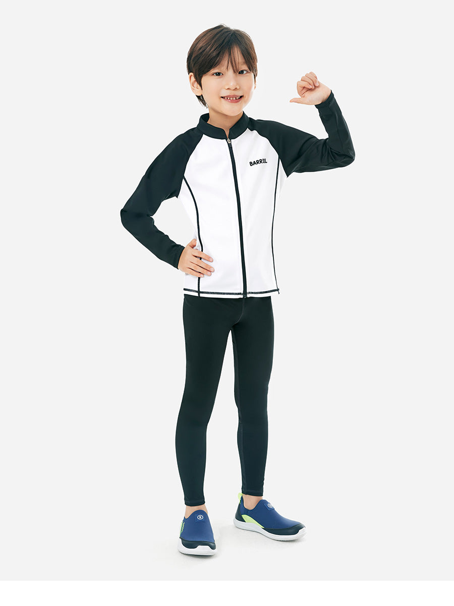 Barrel Kids Essential Zip Up RashGuard-WHITE_image2