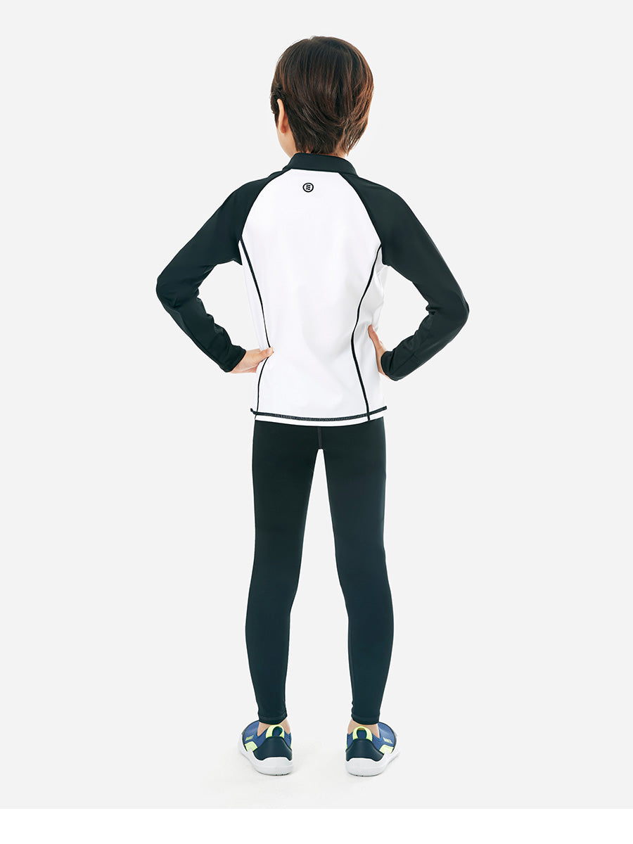 Barrel Kids Essential Zip Up RashGuard-WHITE_image3