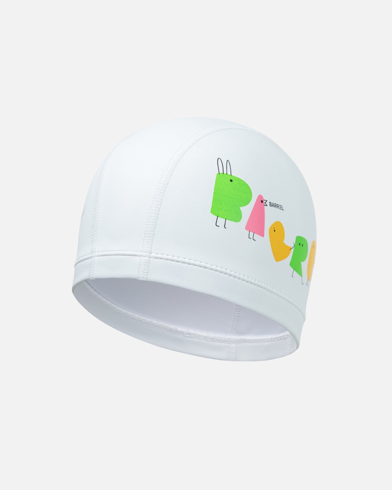 Barrel Kids Friends Silitex Swim Cap-WHITE_image1