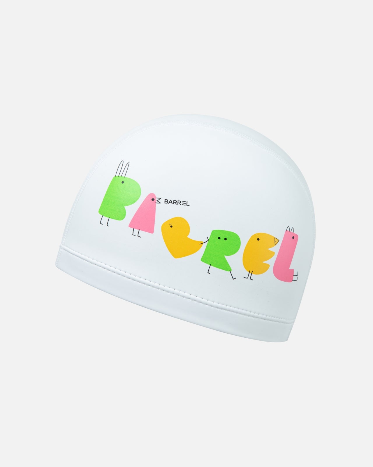Barrel Kids Friends Silitex Swim Cap-WHITE_image2