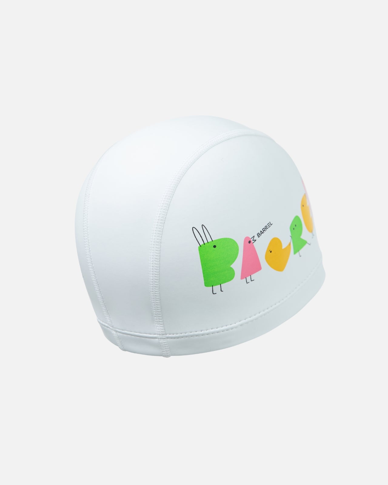 Barrel Kids Friends Silitex Swim Cap-WHITE_image3
