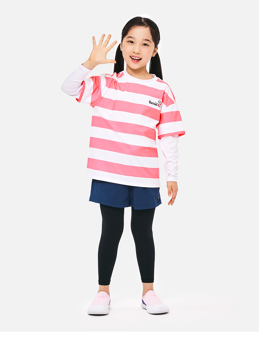 Barrel Kids Nautical S/S Layered Rash Guard-PINK_image1