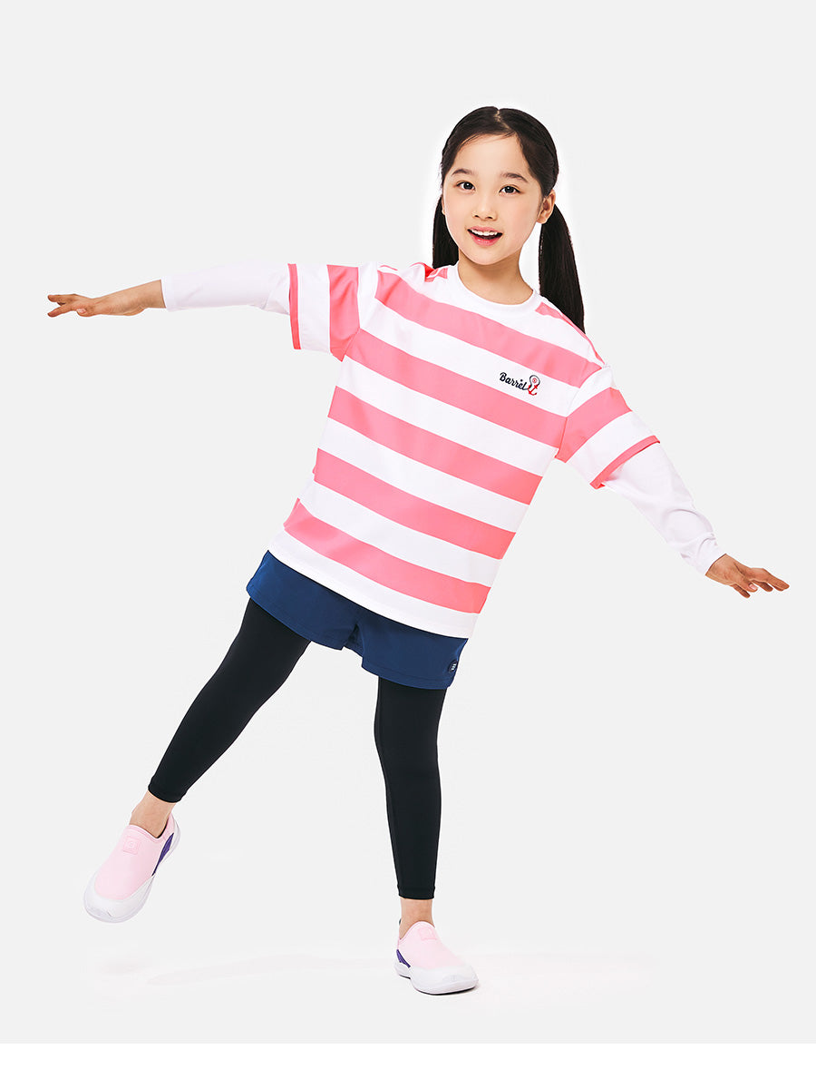 Barrel Kids Nautical S/S Layered Rash Guard-PINK_image2