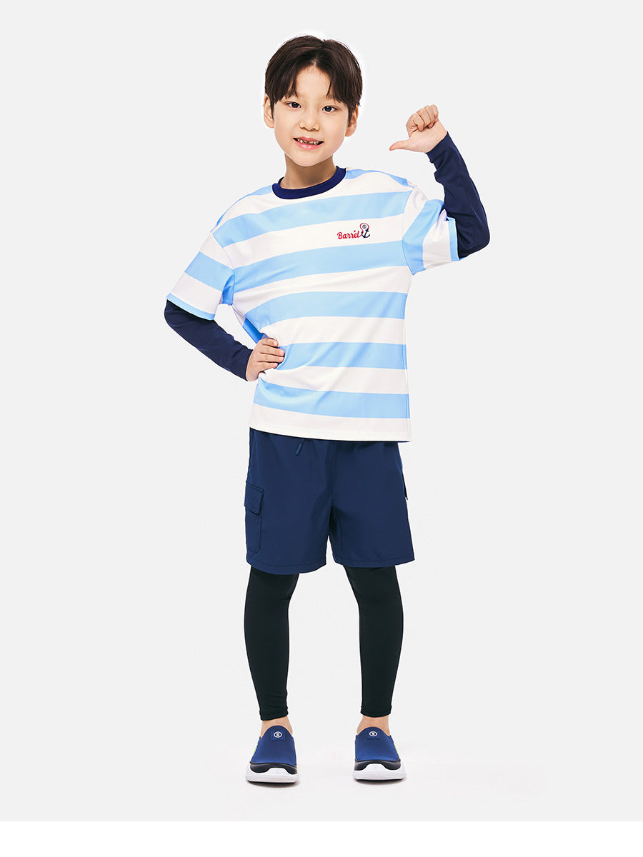 Barrel Kids Nautical S/S Layered Rash Guard-SKYBLUE_image2