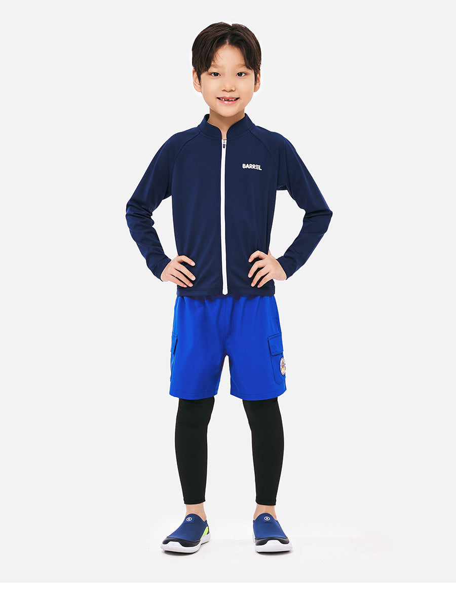 Barrel Kids Nautical Zip-Up Rash Guard-NAVY_image1