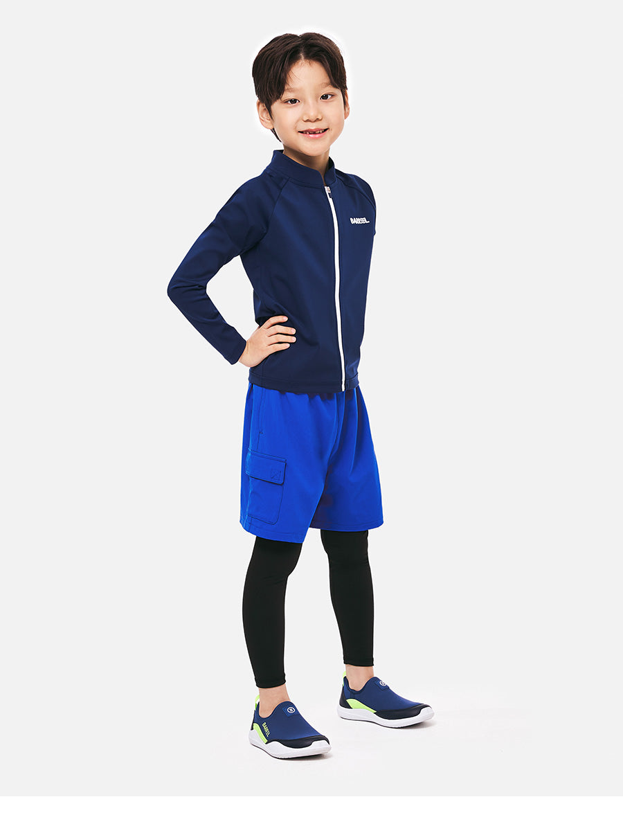 Barrel Kids Nautical Zip-Up Rash Guard-NAVY_image2