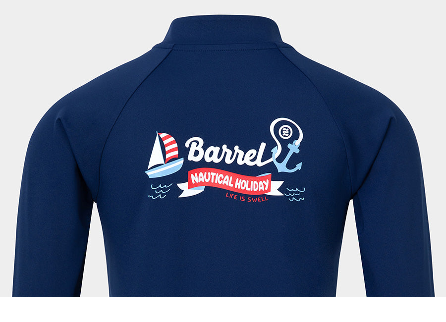 Barrel Kids Nautical Zip-Up Rash Guard-NAVY_image6