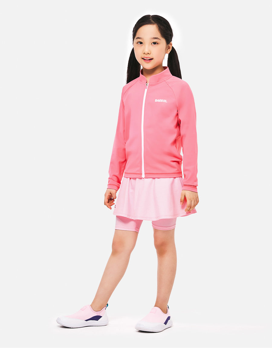 Barrel Kids Nautical Zip-Up Rash Guard-PINK_image2