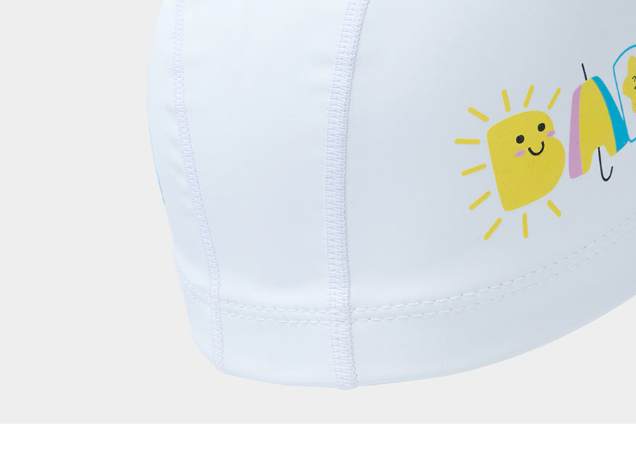 Barrel Kids Nice Weather Silicone Coating Swim Cap-WHITE_image2