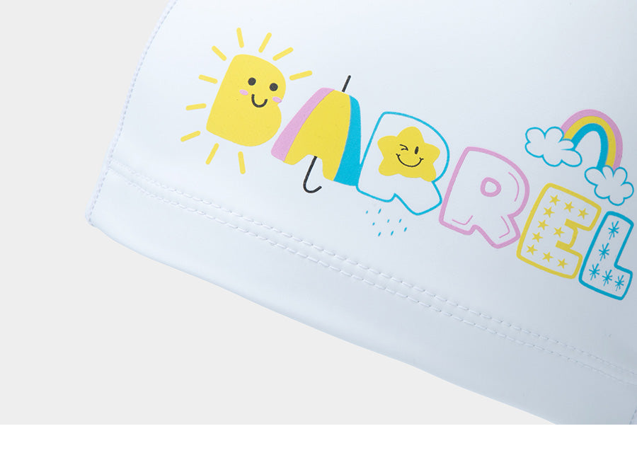 Barrel Kids Nice Weather Silicone Coating Swim Cap-WHITE_image1