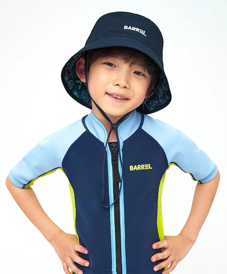 Barrel Kids Reversible Aqua Bucket Hat-NAVY_image2