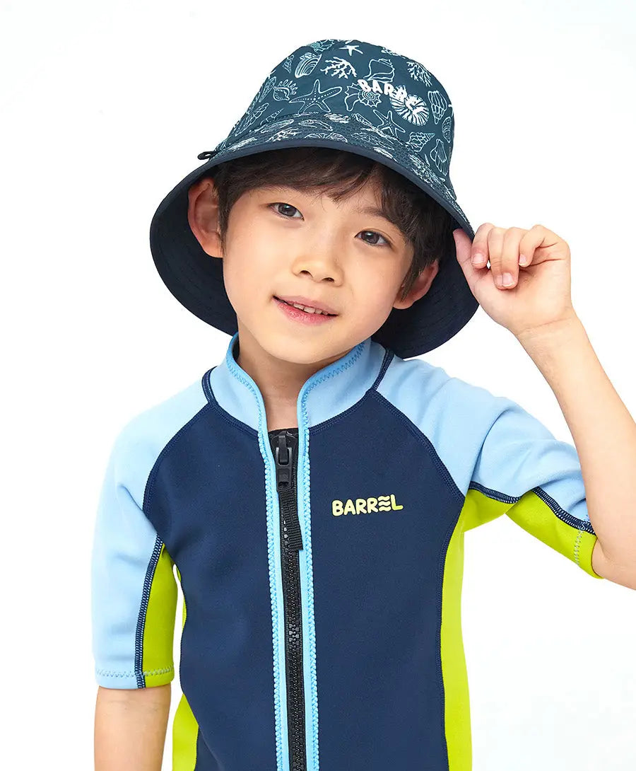 Barrel Kids Reversible Aqua Bucket Hat-NAVY_image1
