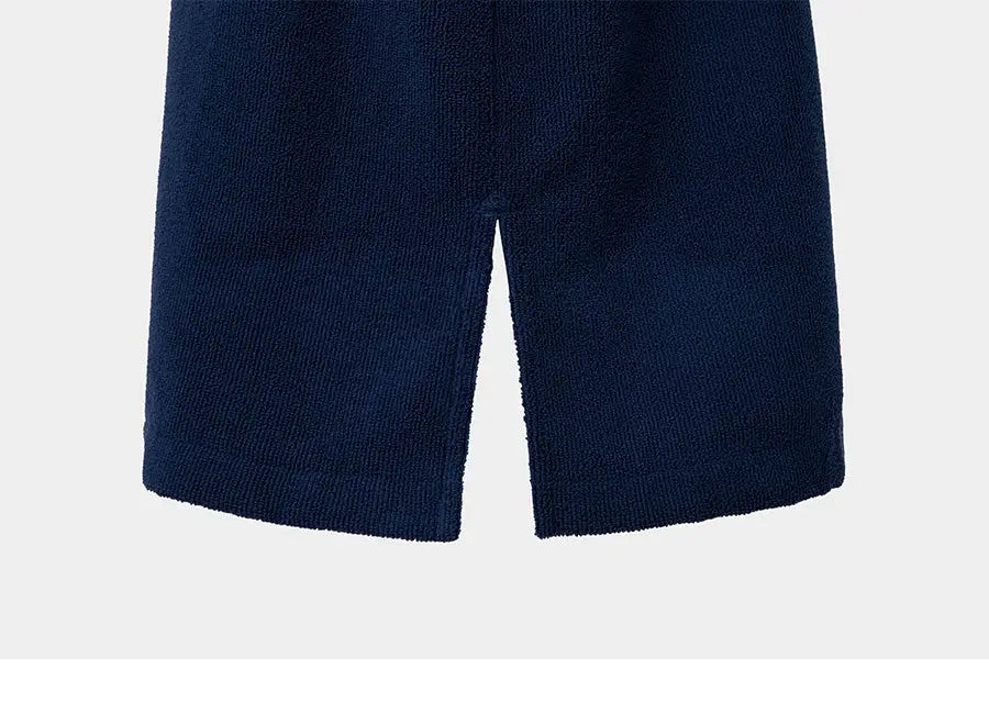 Barrel Kids Solid Zipup Poncho Towel-NAVY7