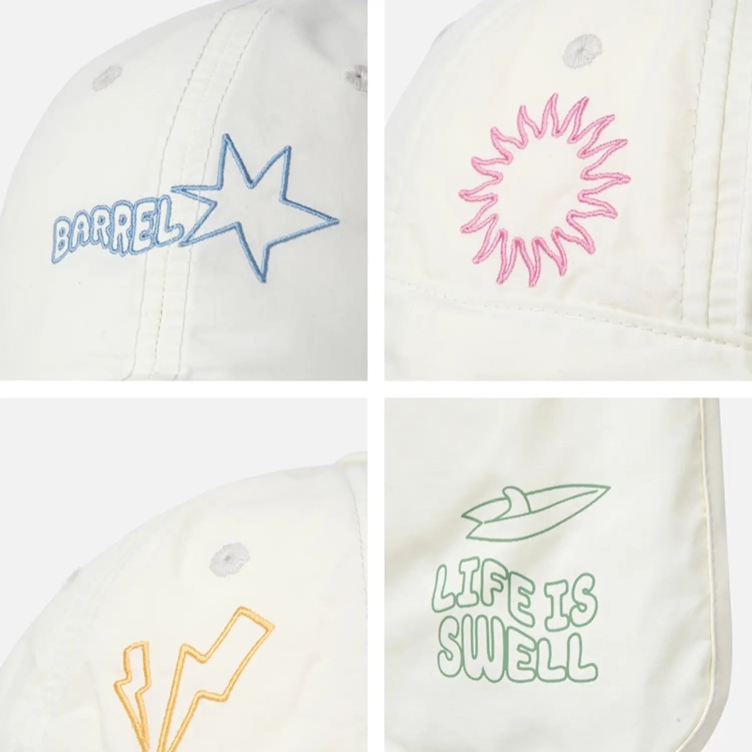Barrel Kids Stamp Aqua Cap-IVORY7