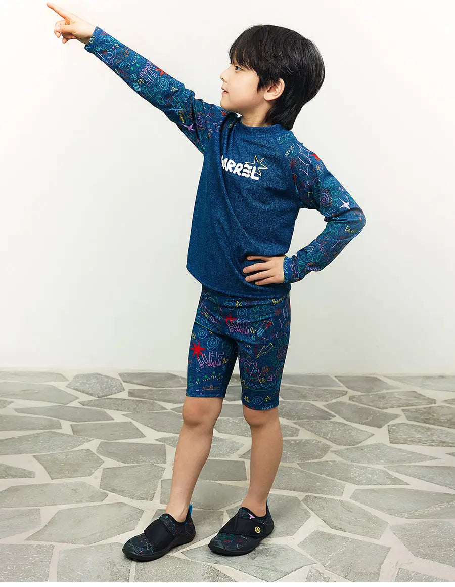 Barrel Kids Summer Sketch Half Leggings-INDIGO6