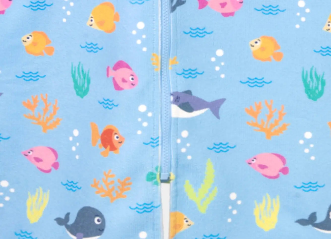 Barrel Kids Tropical Fish ZipUp Poncho Towel-BLUE4