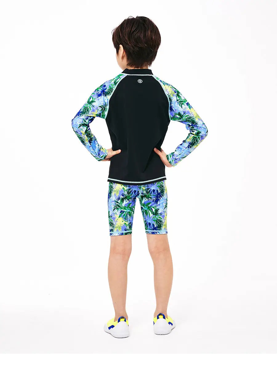 Barrel Kids Tropical L/S Rash Guard-BLACK_image3