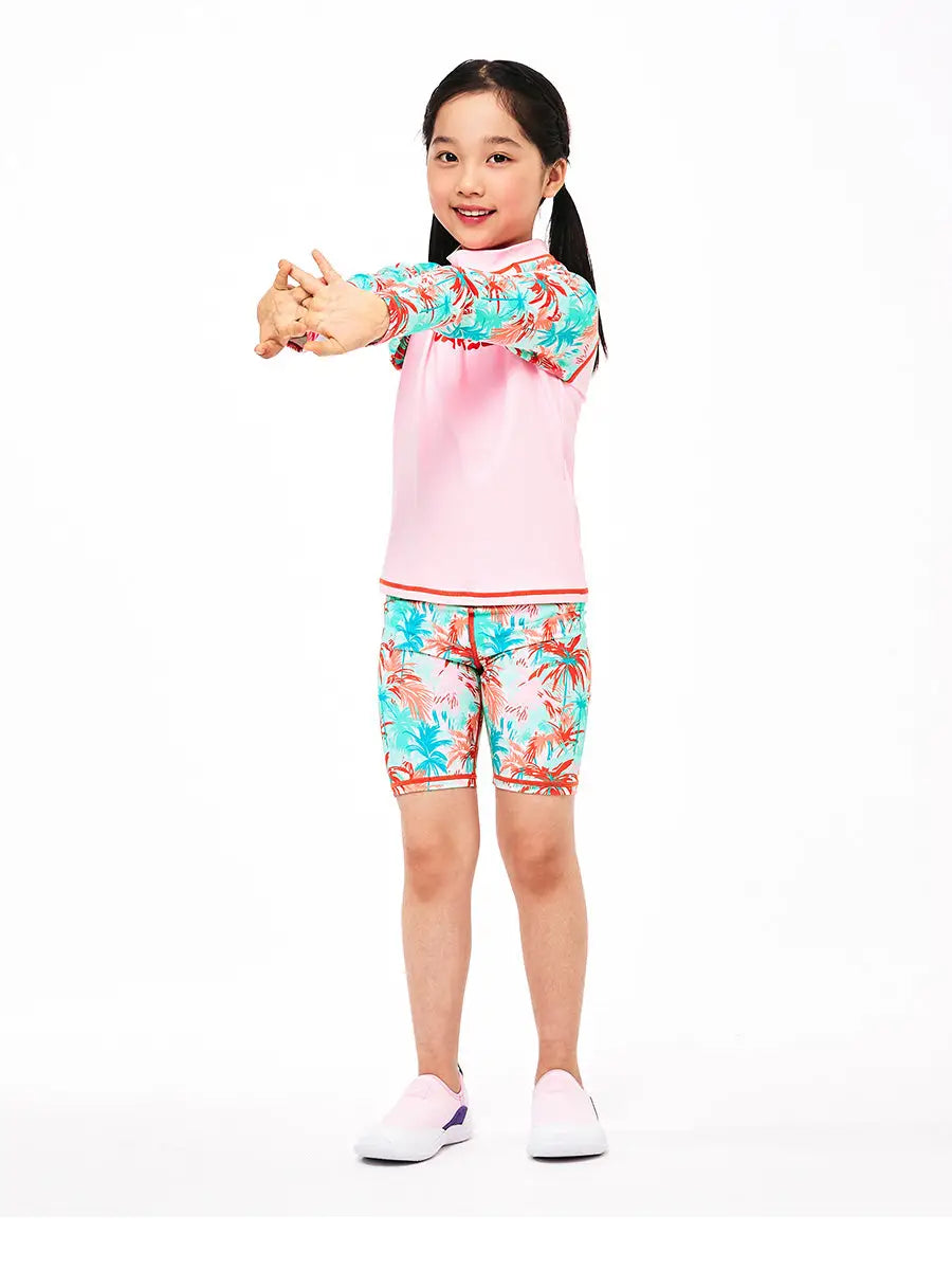 Barrel Kids Tropical L/S Rash Guard-PINK_image2