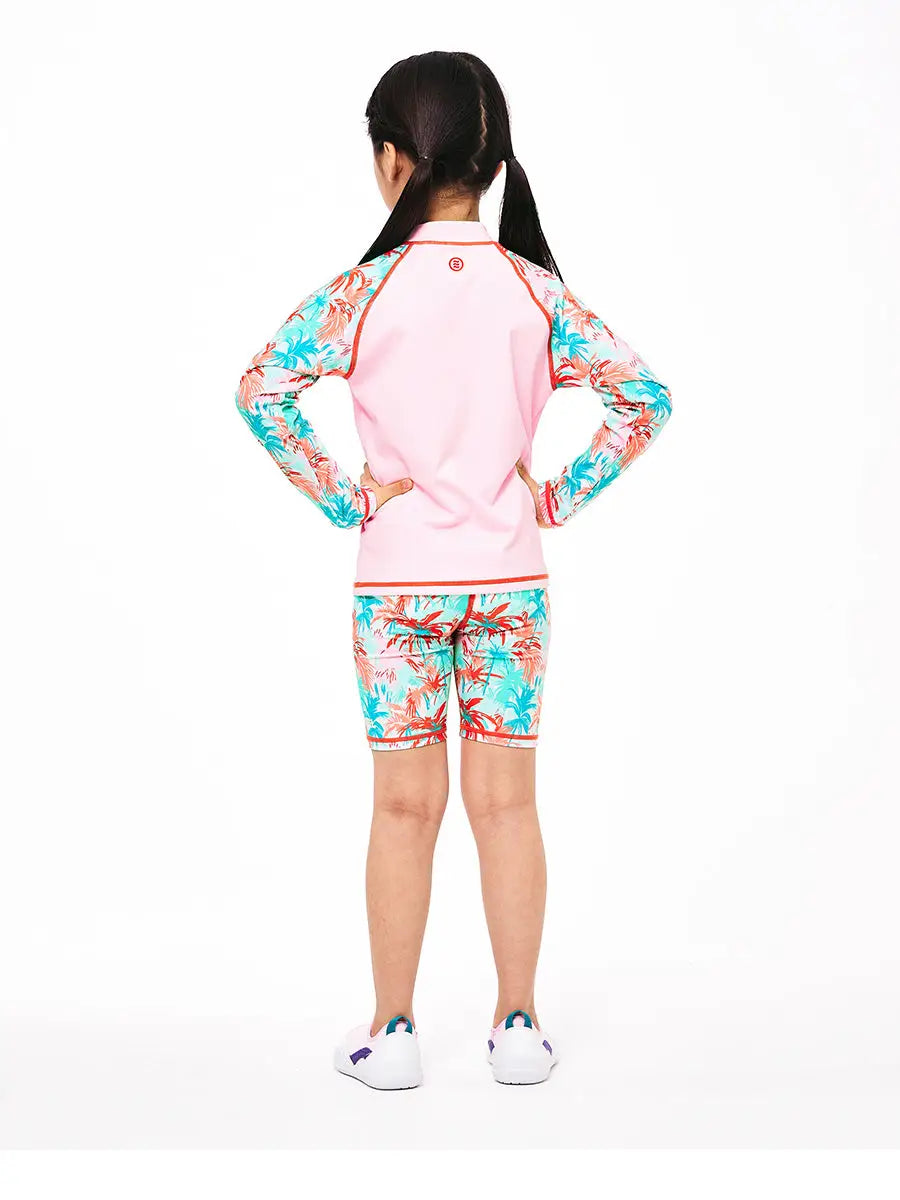 Barrel Kids Tropical L/S Rash Guard-PINK_image3