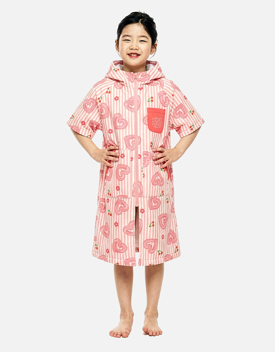 Barrel Kids Wonderland ZipUp Poncho Towel-PINK3