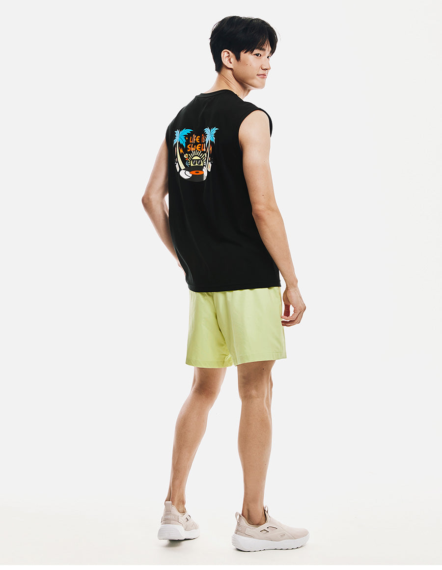 Barrel Men Artwork Loose Fit Rash Tank-BLACK7