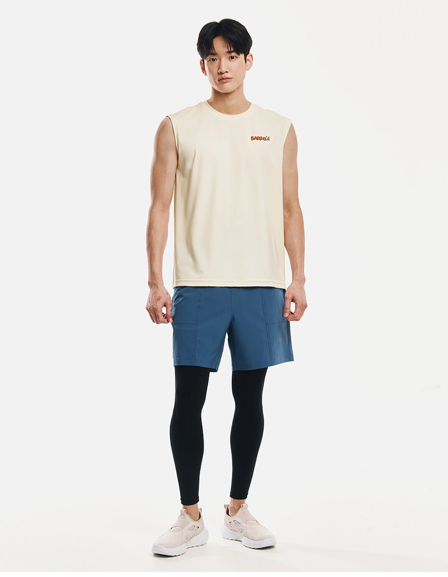 Barrel Men Artwork Loose Fit Rash Tank-IVORY5