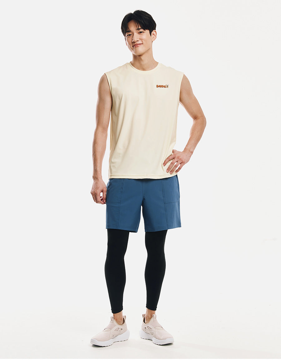 Barrel Men Artwork Loose Fit Rash Tank-IVORY6