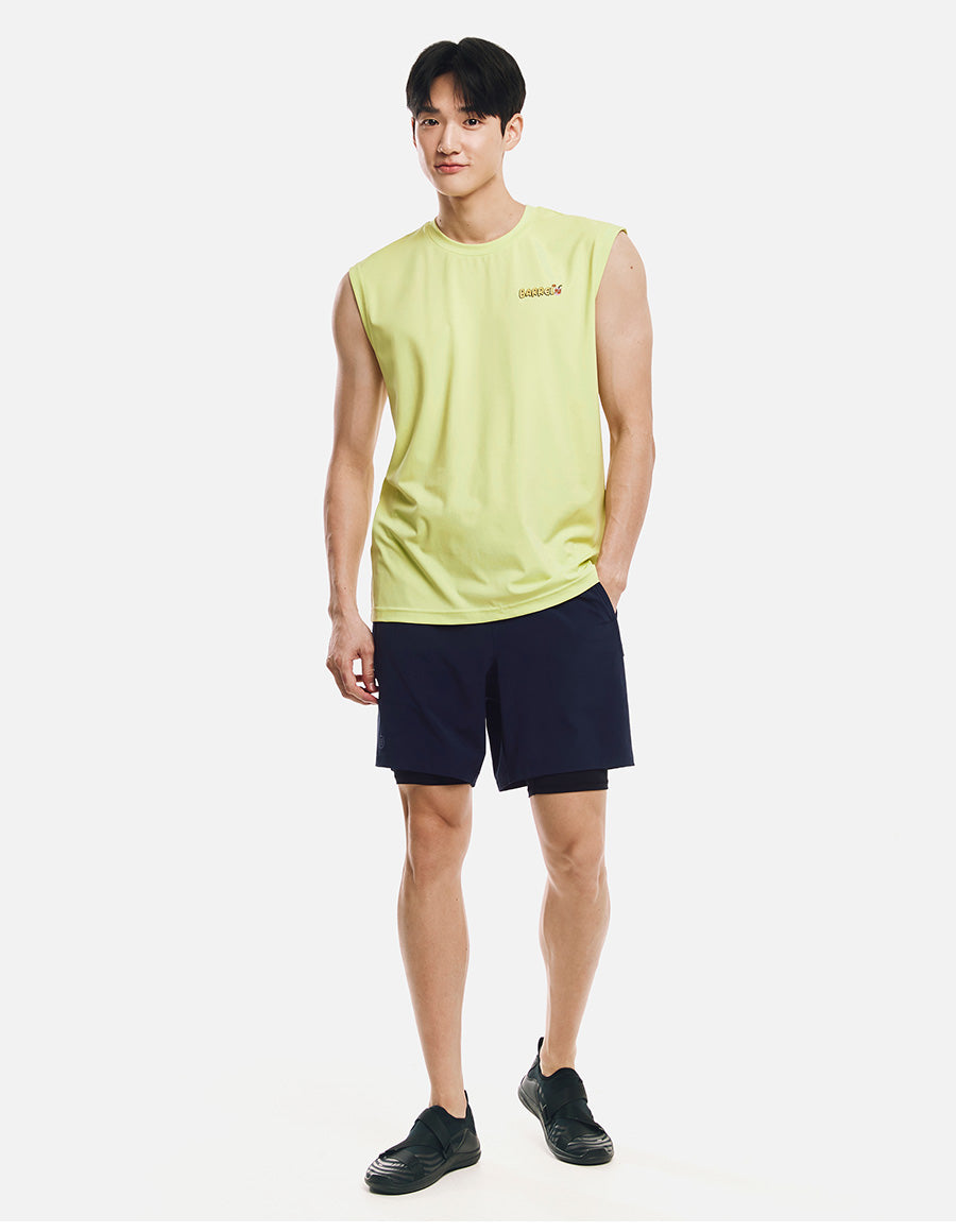 Barrel Men Artwork Loose Fit Rash Tank-LIME5