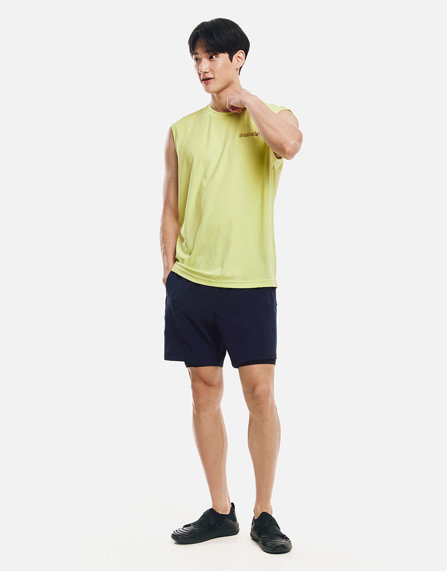 Barrel Men Artwork Loose Fit Rash Tank-LIME6