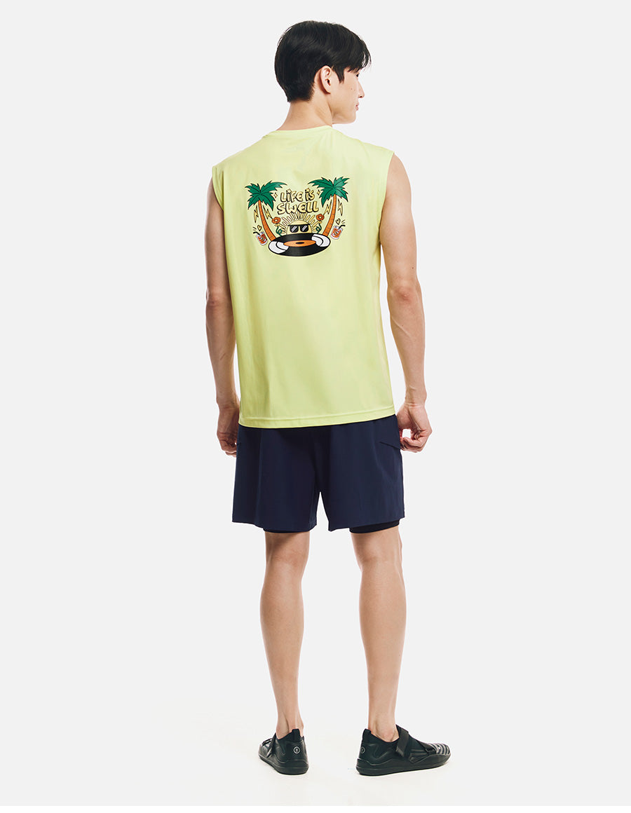 Barrel Men Artwork Loose Fit Rash Tank-LIME7