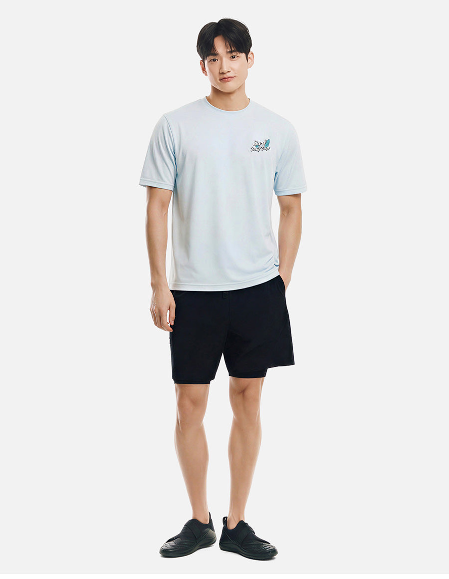 Barrel Men Artwork Loose Fit S/S Rashguard-BLUE5