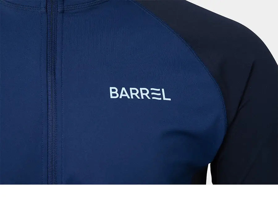 Barrel Men Essential Color Scheme Zip Up Rash Guard-NAVY_image3