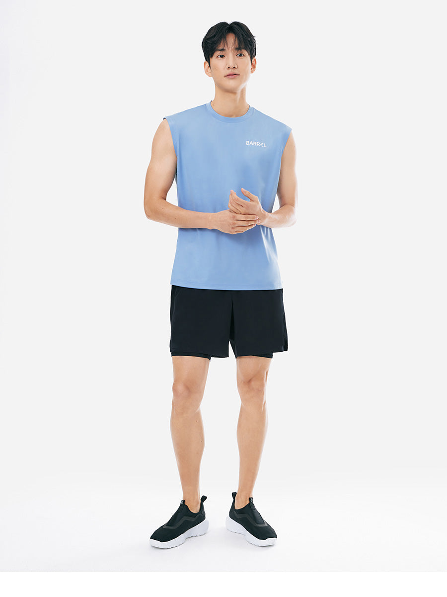 Barrel Men Essential Half Leggings Shorts-BLACK_image1