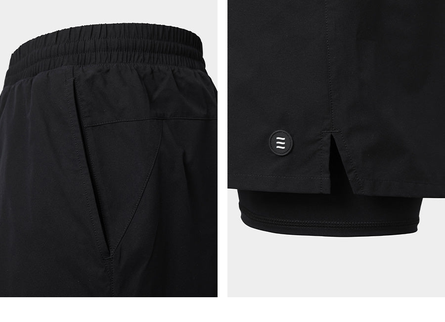 Barrel Men Essential Half Leggings Shorts-BLACK_image5