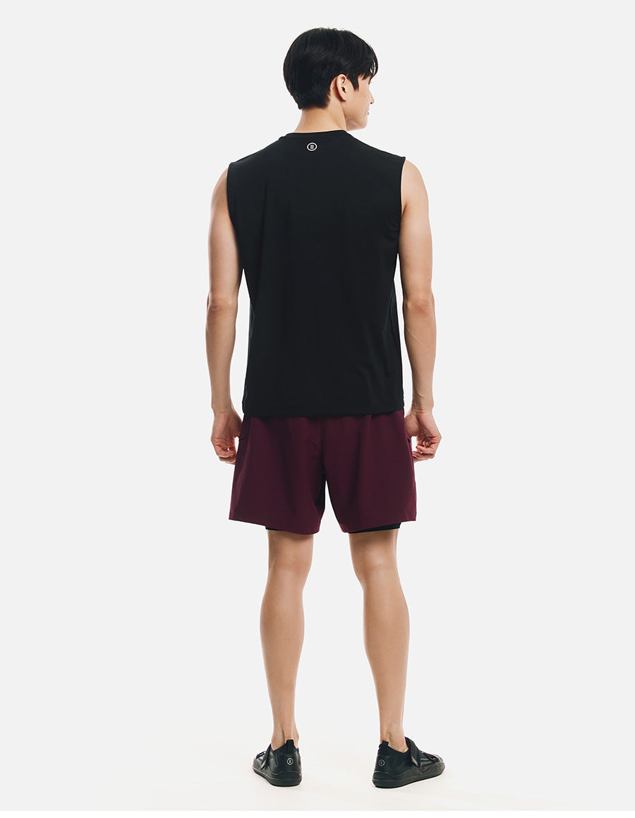 Barrel Men Essential Half Leggings Shorts-BURGUNDY8