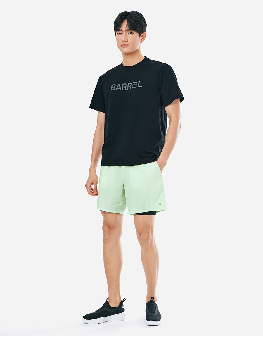Barrel Men Essential Half Leggings Shorts-LIME_image`