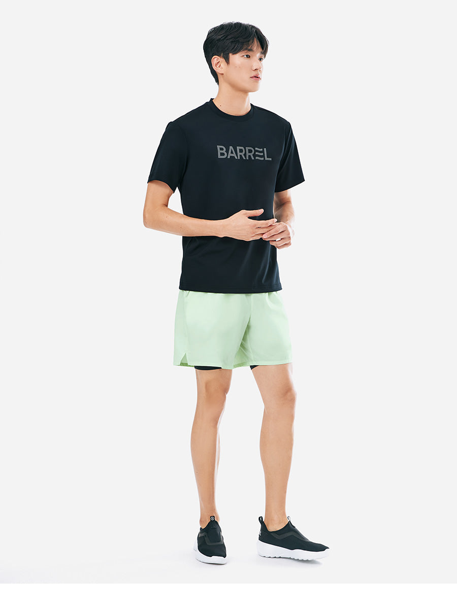 Barrel Men Essential Half Leggings Shorts-LIME_image2
