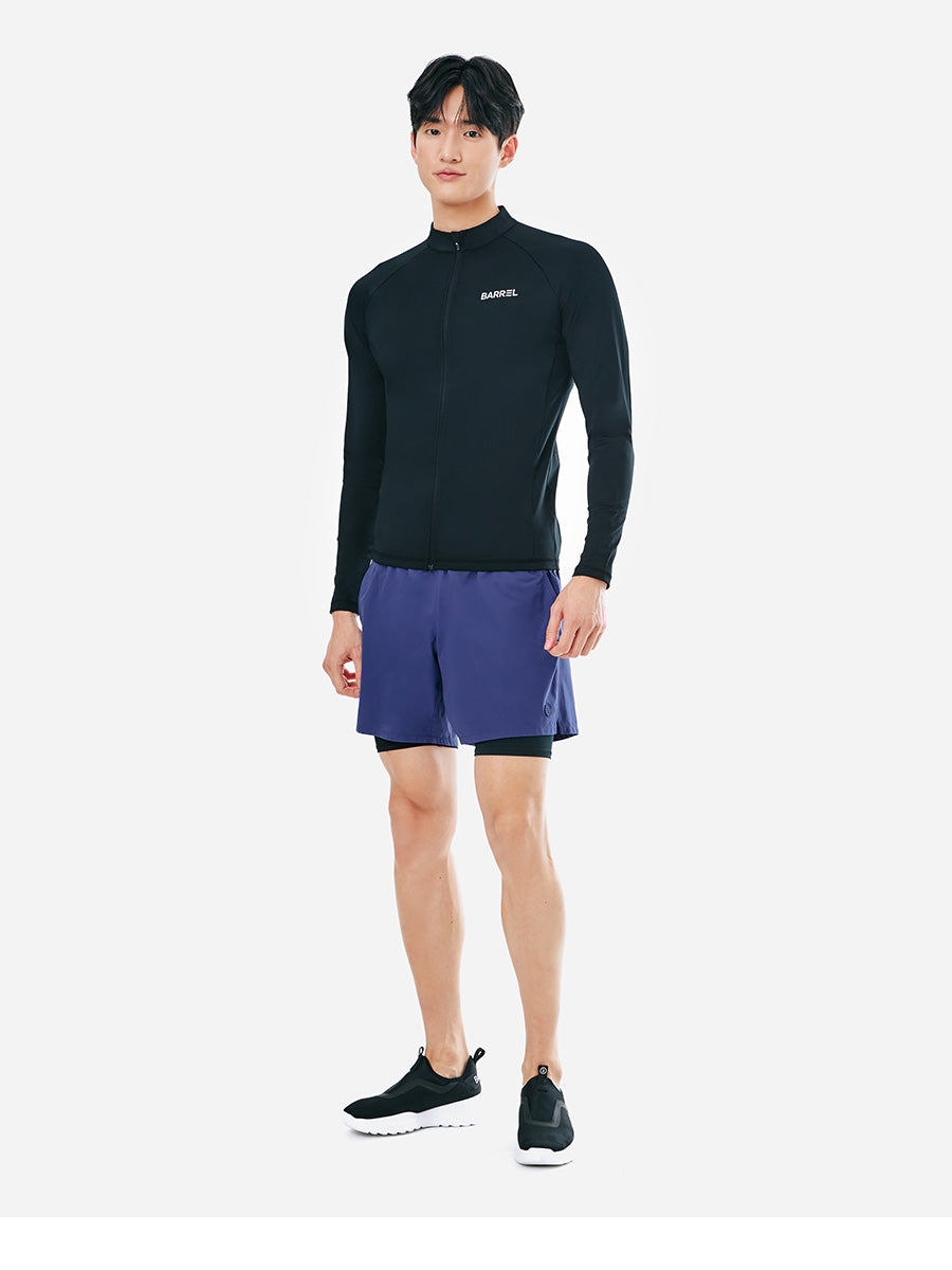 Barrel Men Essential Half Leggings Shorts-NAVY_image1